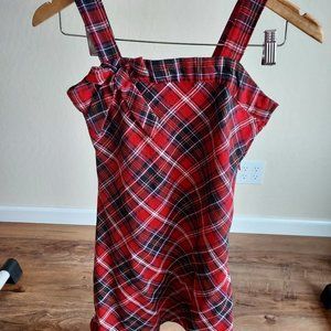Girls Red Plaid Dress